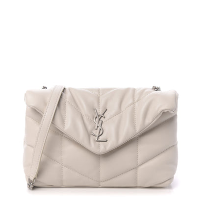 Saint Laurent Lambskin Quilted Toy Loulou Puffer Monogram Chain Satchel Crema Soft 1 of 10
