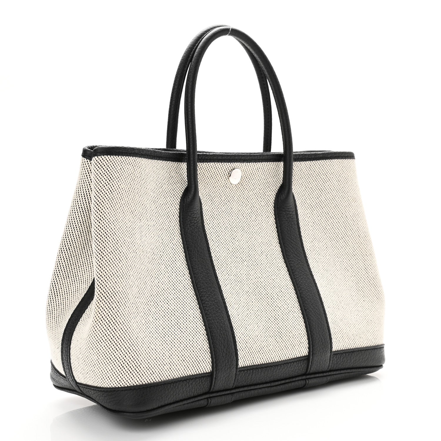 Hermes Twill H Negonda Garden Party 30 TPM Tote Ecru Black 3 of 10