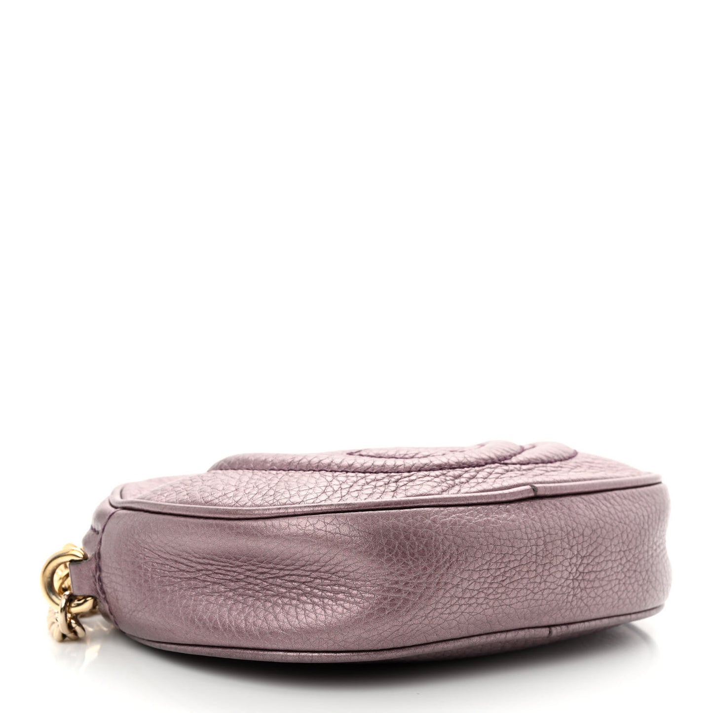 Metallic Pebbled Calfskin Mini Soho Chain Bag Purple