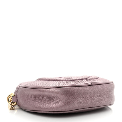 Gucci Metallic Pebbled Calfskin Mini Soho Chain Bag Purple 4 of 11