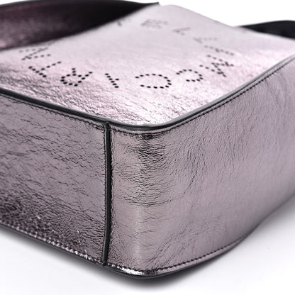 Stella McCartney Metallic Eco Alter Nappa Perforated Logo Mini Crossbody Silver 8 of 8