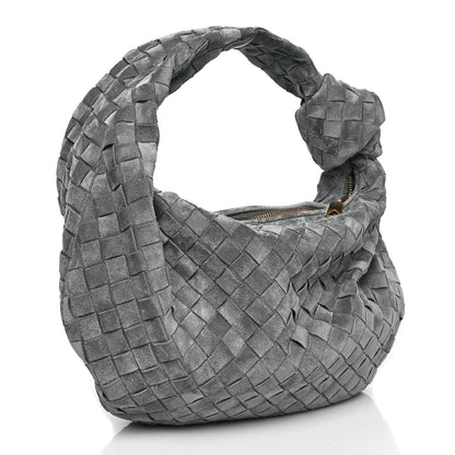 Bottega Veneta Suede Calfskin Intrecciato Teen Jodie Hobo Thunder 2 of 9