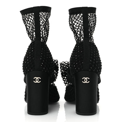 Chanel Resille Strass Kid Suede Patent Mary Jane Short Boots 36.5 Black 6 of 11