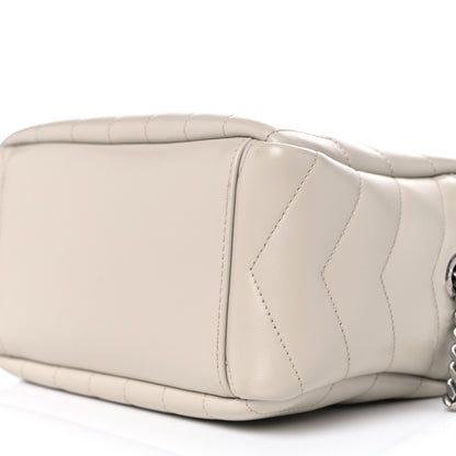 Saint Laurent Calfskin Y Quilted Monogram Small Loulou Bowling Bag Ivory 8 of 12