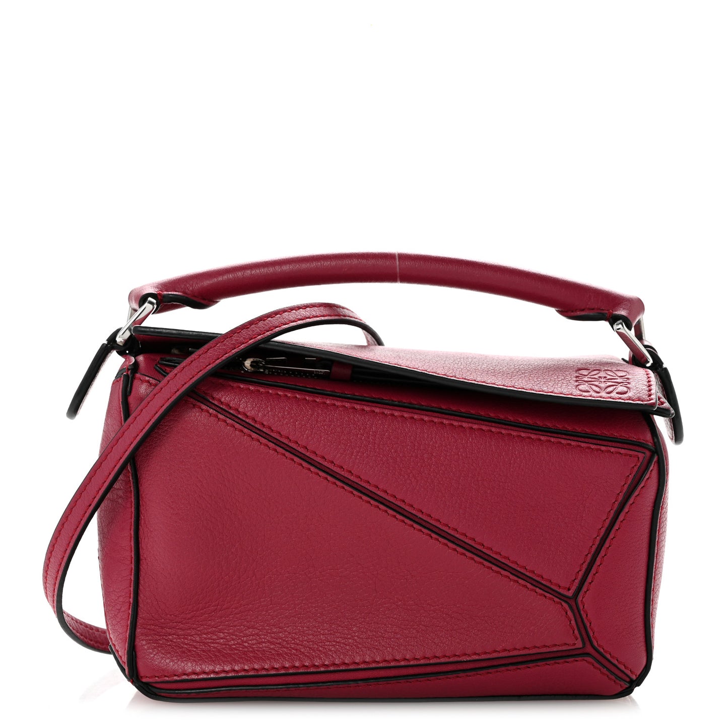 Calfskin Mini Puzzle Bag Raspberry