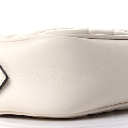 Gucci Calfskin Matelasse Mini GG Marmont Chain Shoulder Bag White 8 of 9