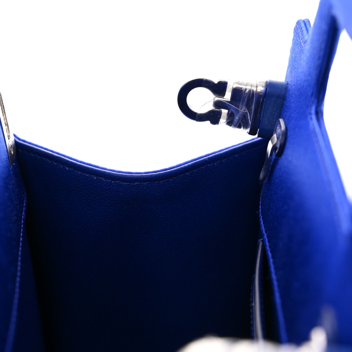 Salvatore Ferragamo Satin Mini Wanda Top Handle Bag Blue Elettrico