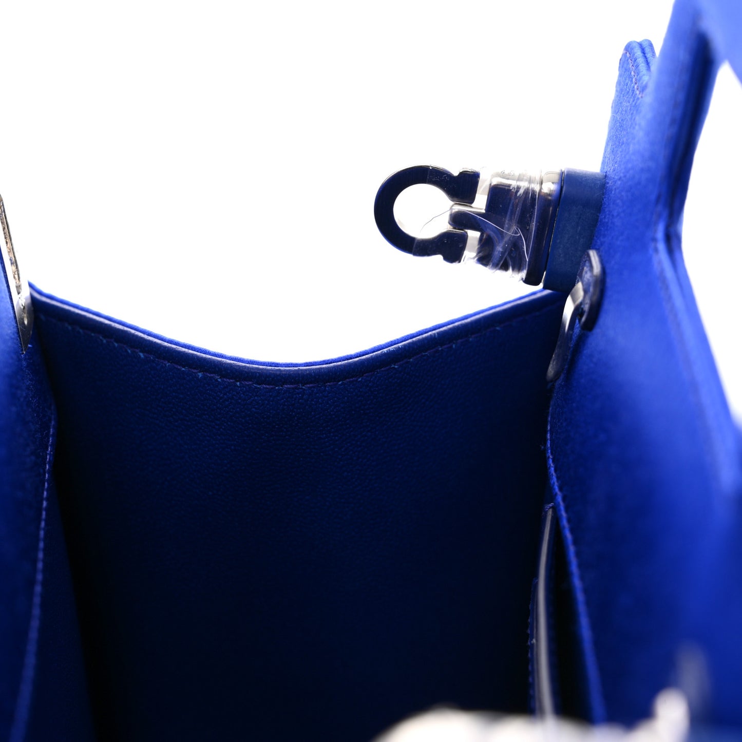 Satin Mini Wanda Top Handle Bag Blue Elettrico