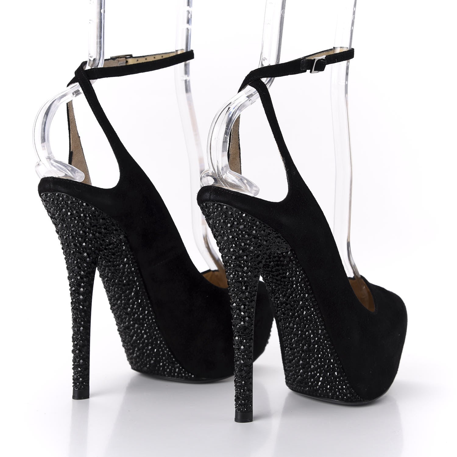 Jimmy Choo Suede Swarovski Crystal Pumps 36 Black 4 of 9