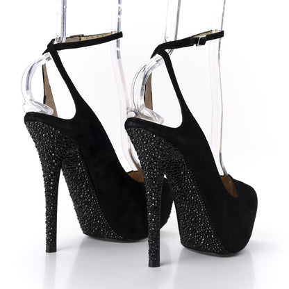 Jimmy Choo Suede Swarovski Crystal Pumps 36 Black 4 of 9