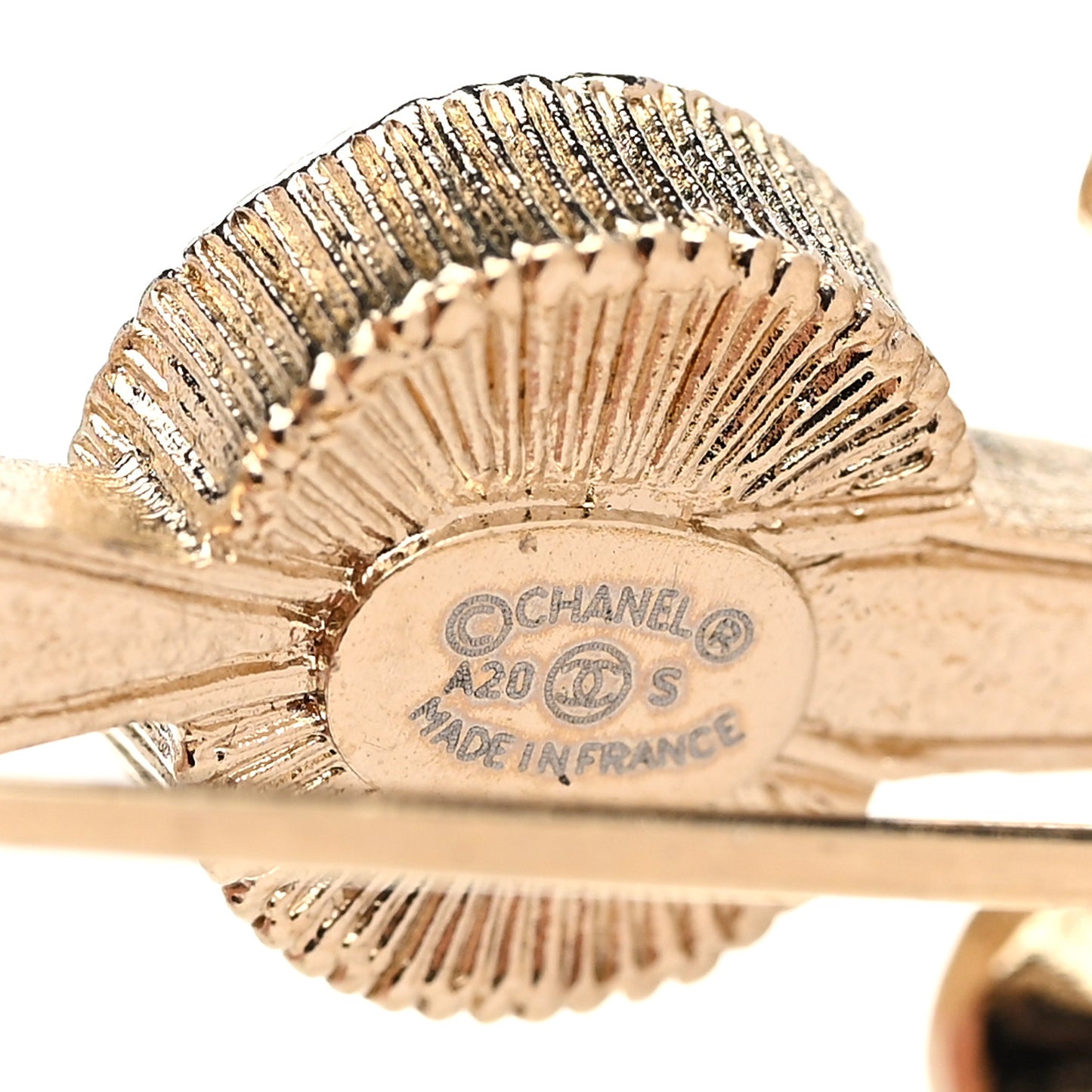 Pearl Crystal Queen of France Brooch Gold