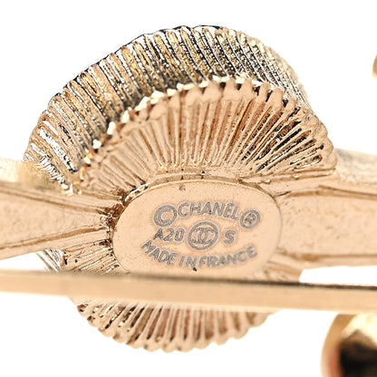 Chanel Pearl Crystal Queen of France Brooch Gold 3 of 3