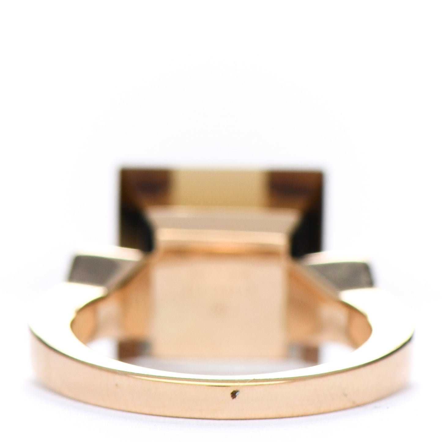 18K Yellow Gold Smoky Quartz Chiodo Ring 55 7.25