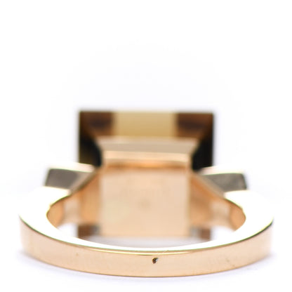 Gucci 18K Yellow Gold Smoky Quartz Chiodo Ring 55 7.25 3 of 5