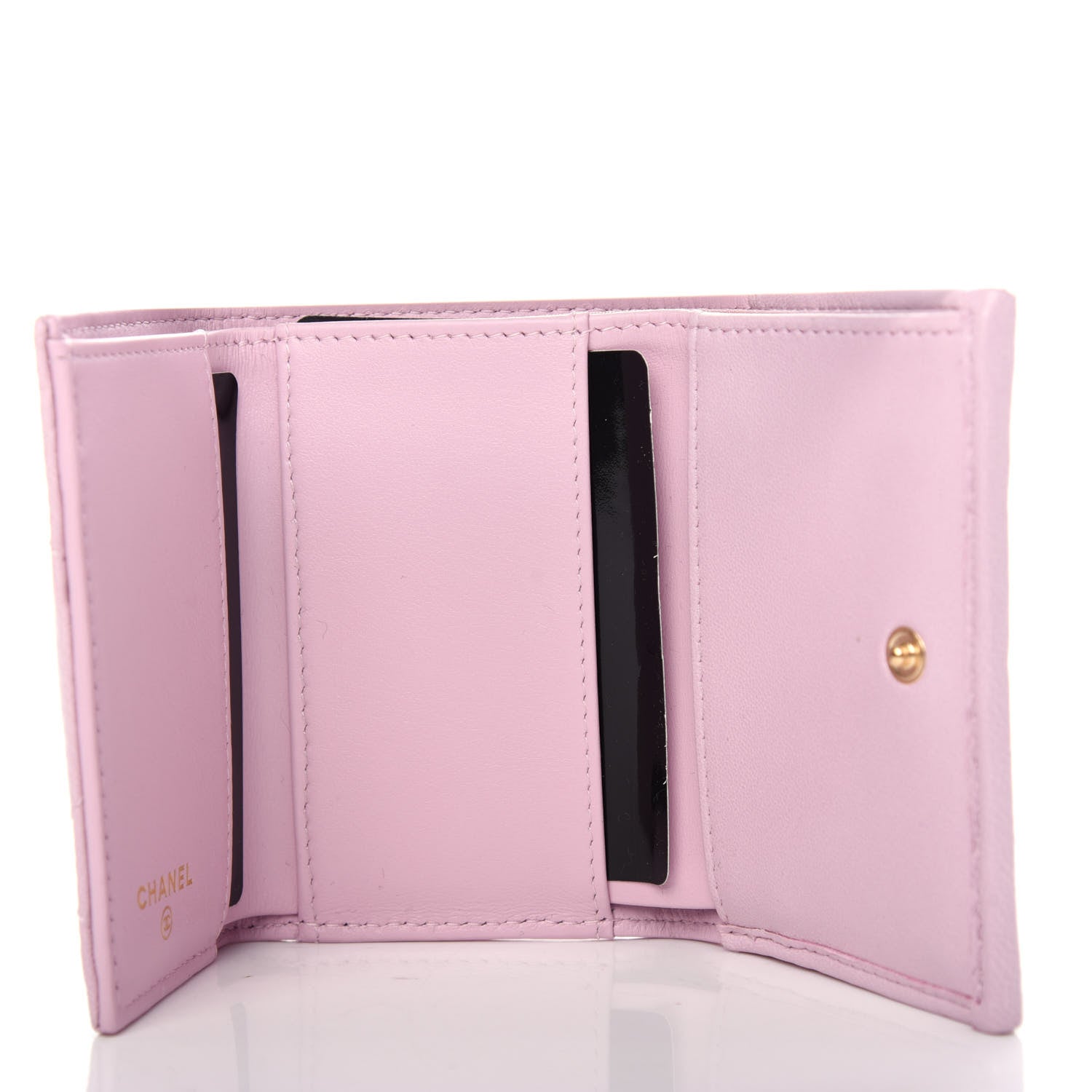 Chanel Goatskin Quilted Chanel 19 Flap Wallet Pink 5 of 9