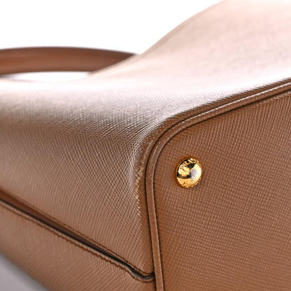 Prada Saffiano Cuir Medium Panier Bucket Bag Caramel Papaya 9 of 13