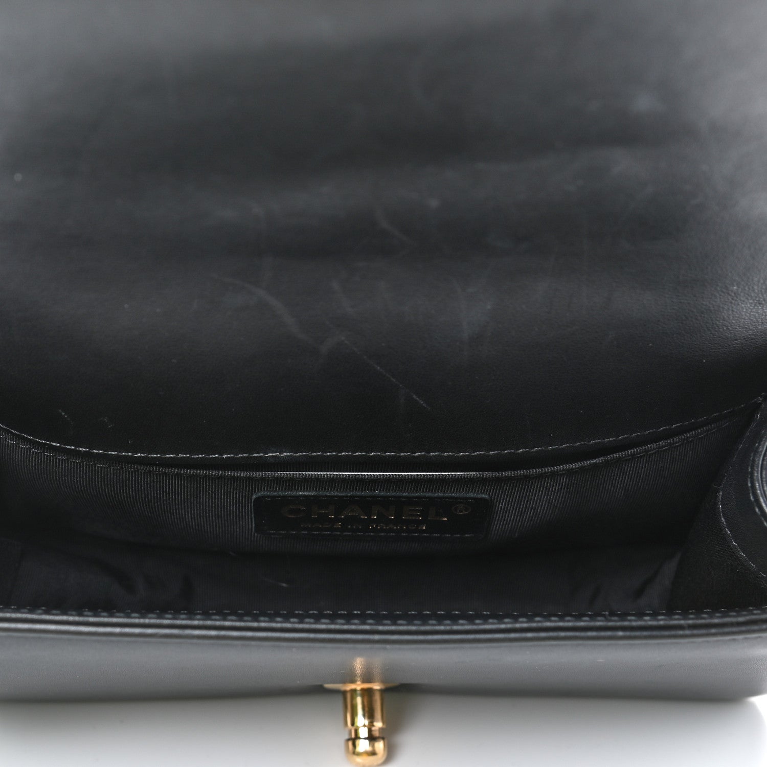 Chanel Calfskin Chevron Quilted Small Boy Flap Black 4 of 4