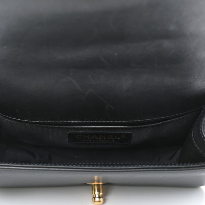 Chanel Calfskin Chevron Quilted Small Boy Flap Black 4 of 4