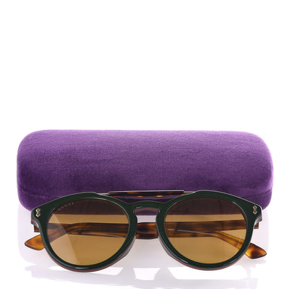 Gucci Acetate Vintage Round GG 0124SA Sunglasses Green Tortoise 9 of 9