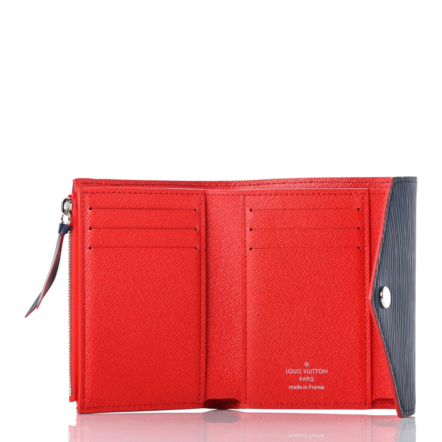 Epi Victorine Wallet Indigo Coquelicot