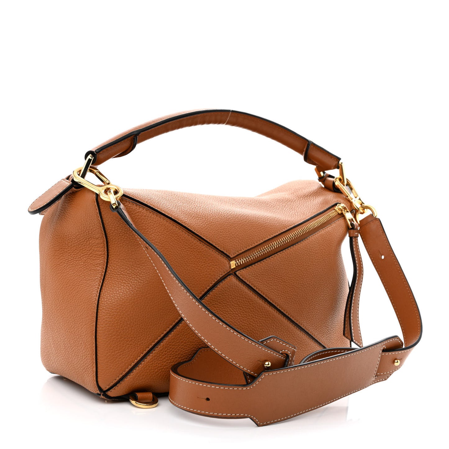 Calfskin Medium Puzzle Bag Tan