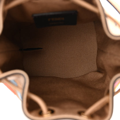 Fendi Canvas Vitello King F is Fendi FF Multicolor Embroidered Mini Mon Tresor Bucket Bag Multicolor Cuoio 5 of 10