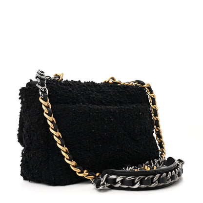 Chanel Tweed Quilted Medium Chanel 19 Flap Black 3 of 13