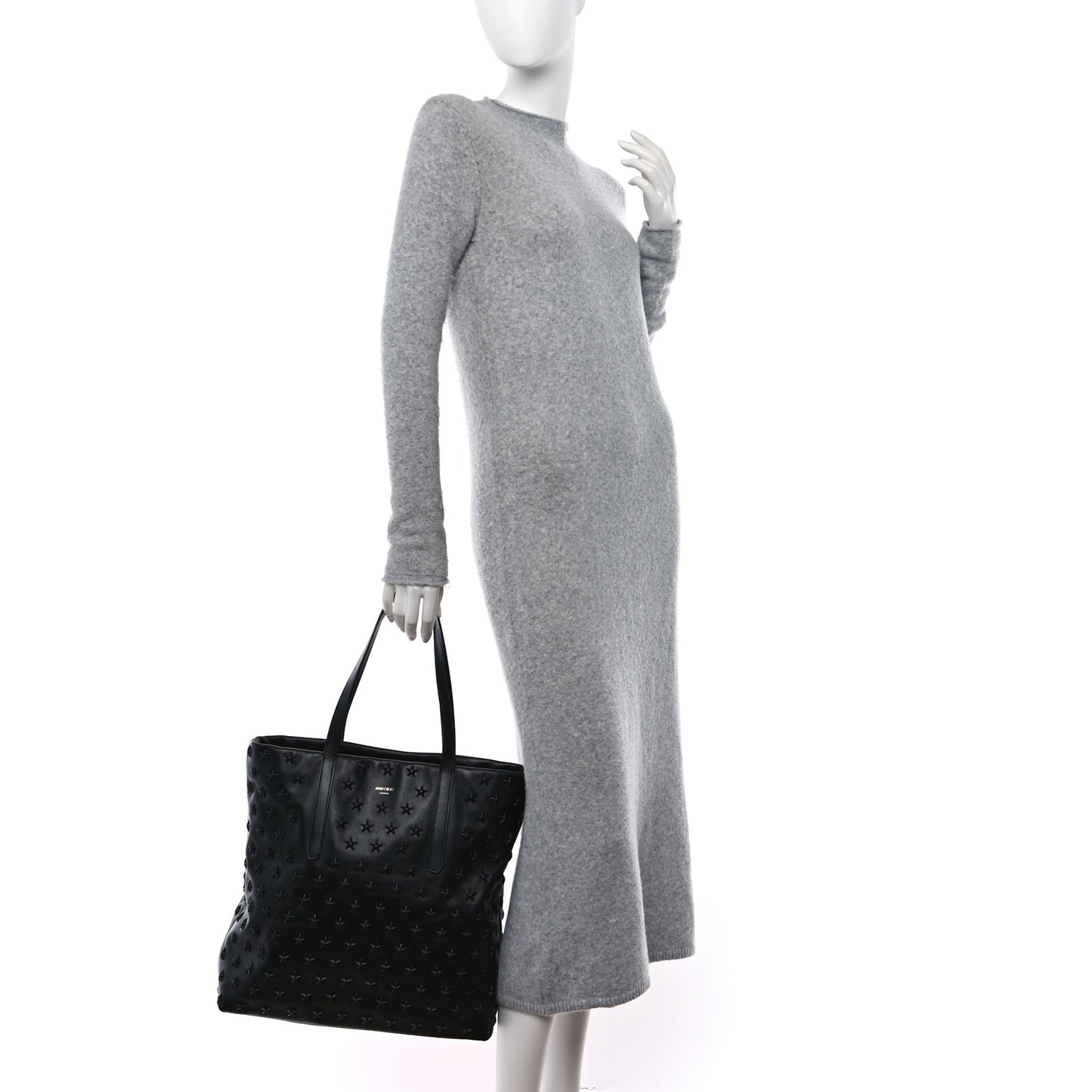 Calfskin Stars Pimlico North South Tote Black