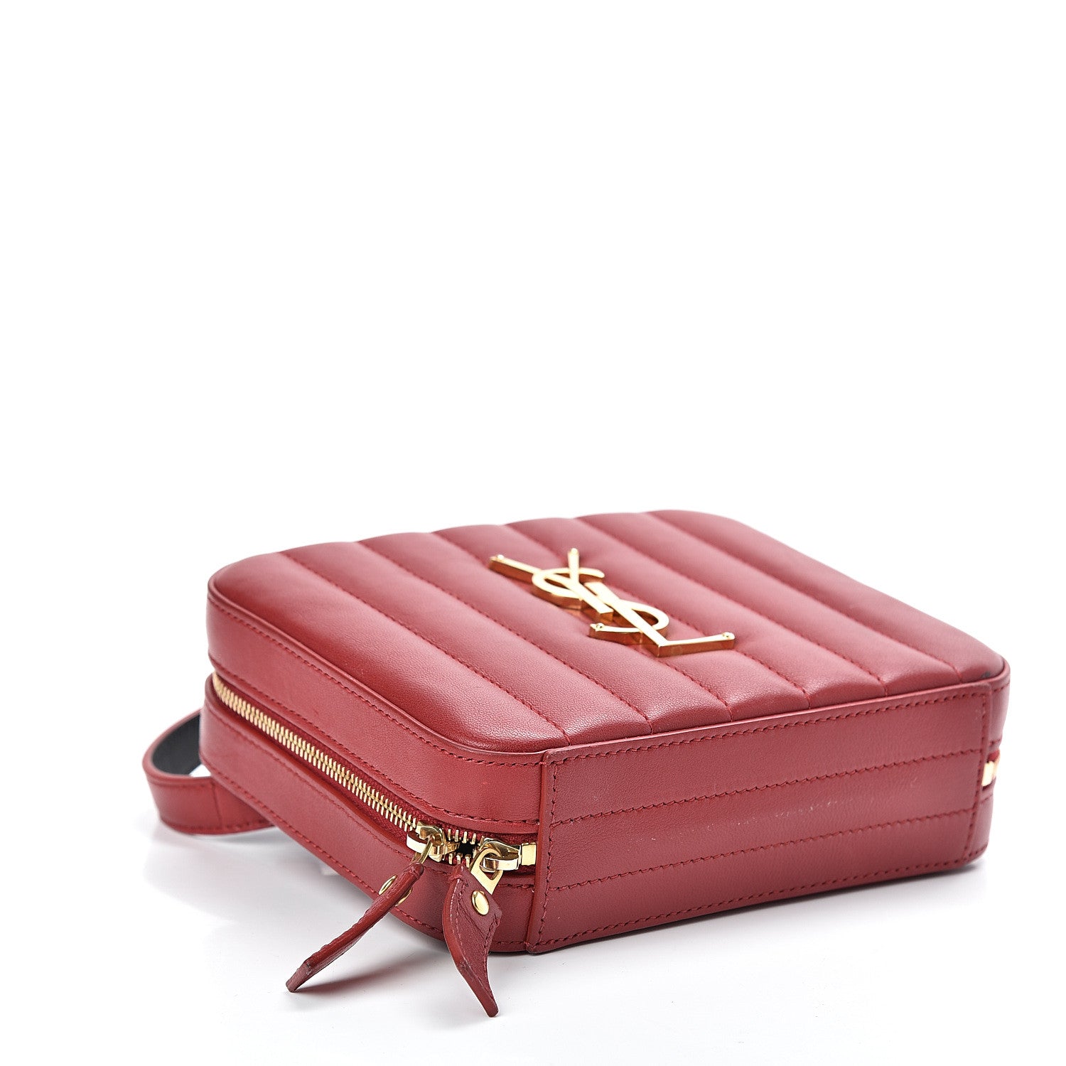 Saint Laurent Lambskin Matelasse Vicky Monogram Belt Bag Eros Red 4 of 12
