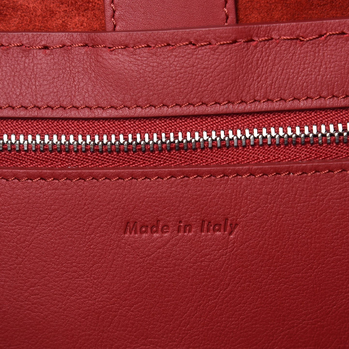 Supple Grained Calfskin Small Big Bag Red