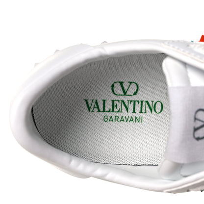 Valentino Garavani Vegan Leather Womens Rockstud Open for a Change Sneakers 36 White Multicolor 7 of 9