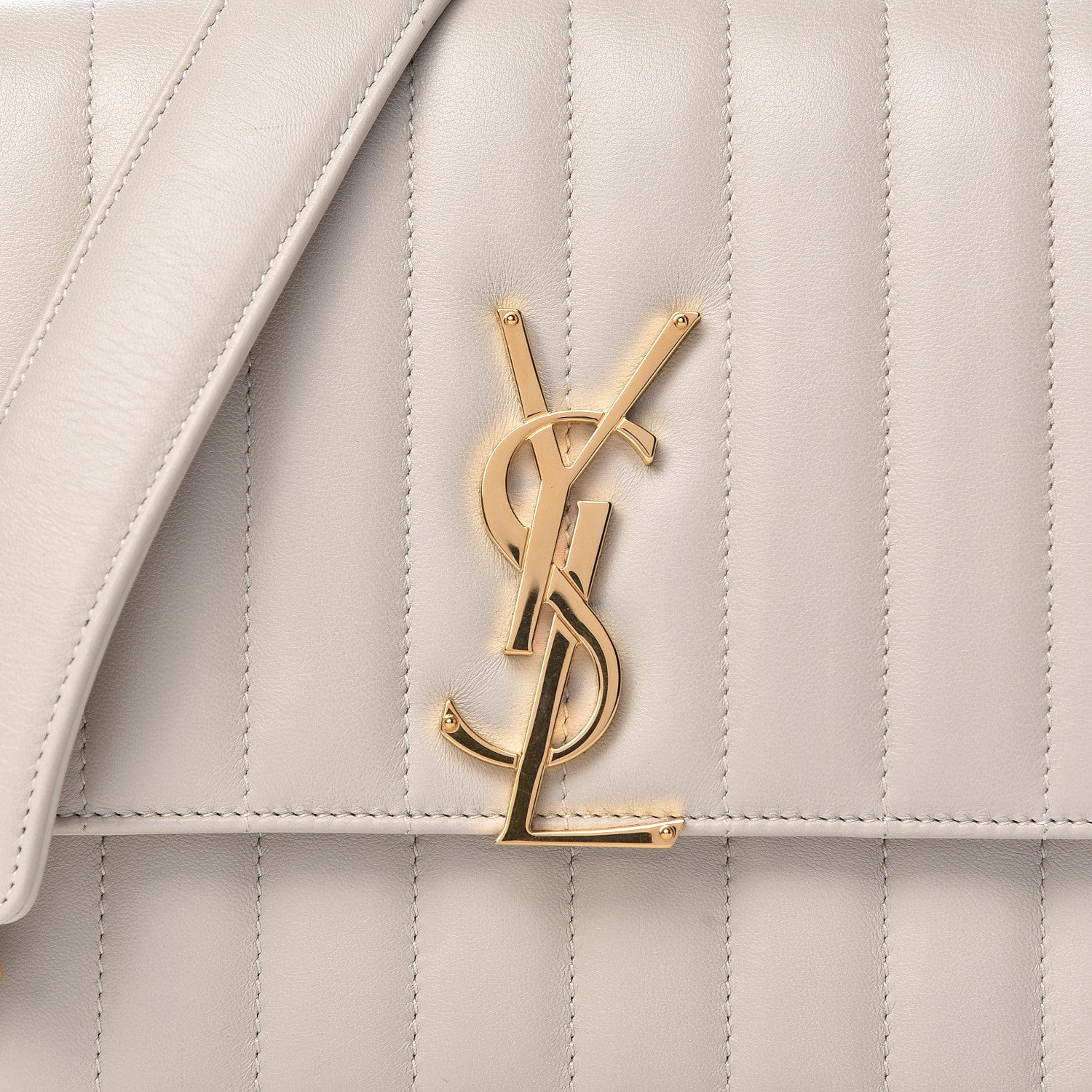 Saint Laurent Lambskin Matelasse Monogram Medium Vicky Chain Bag Crema Soft 9 of 16