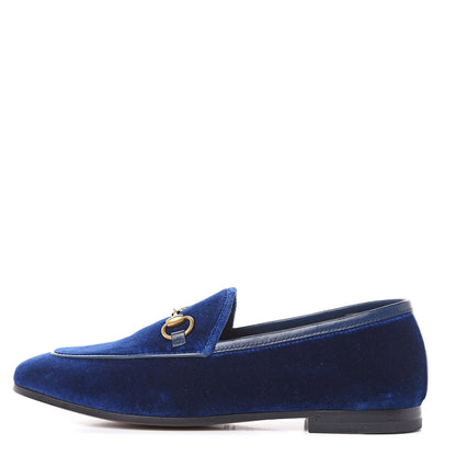 Gucci Velvet Horsebit Womens Jordaan Loafers 35 Blue Cobalt 1 of 10