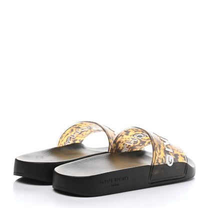 Givenchy Rubber Logo Pool Slide Sandals 38 Yellow Black 4 of 9