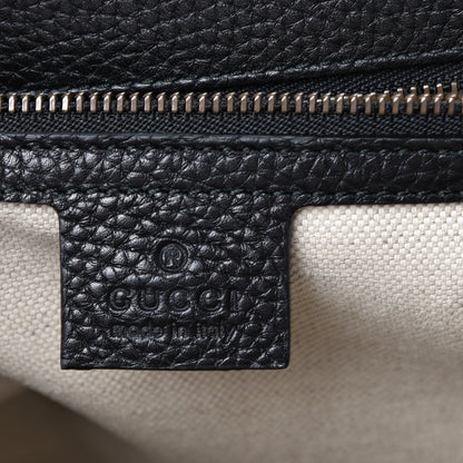 Gucci Calfskin Small GG Marmont Top Handle Bag Black 5 of 10