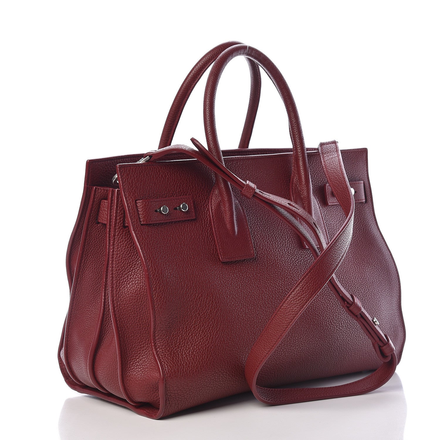 Saint Laurent Grained Calfskin Small Supple Sac De Jour Dark Pallisandre 3 of 15