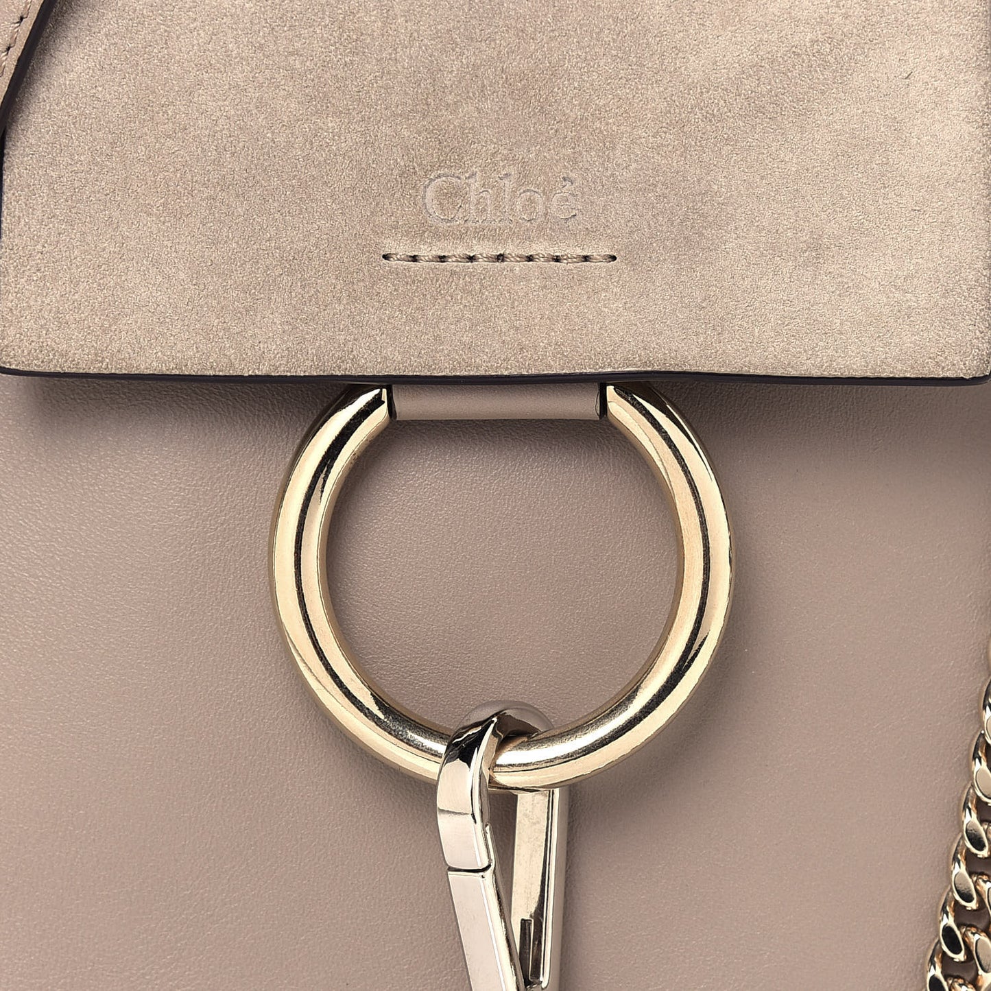Suede Calfskin Mini Faye Bracelet Bag Motty Grey