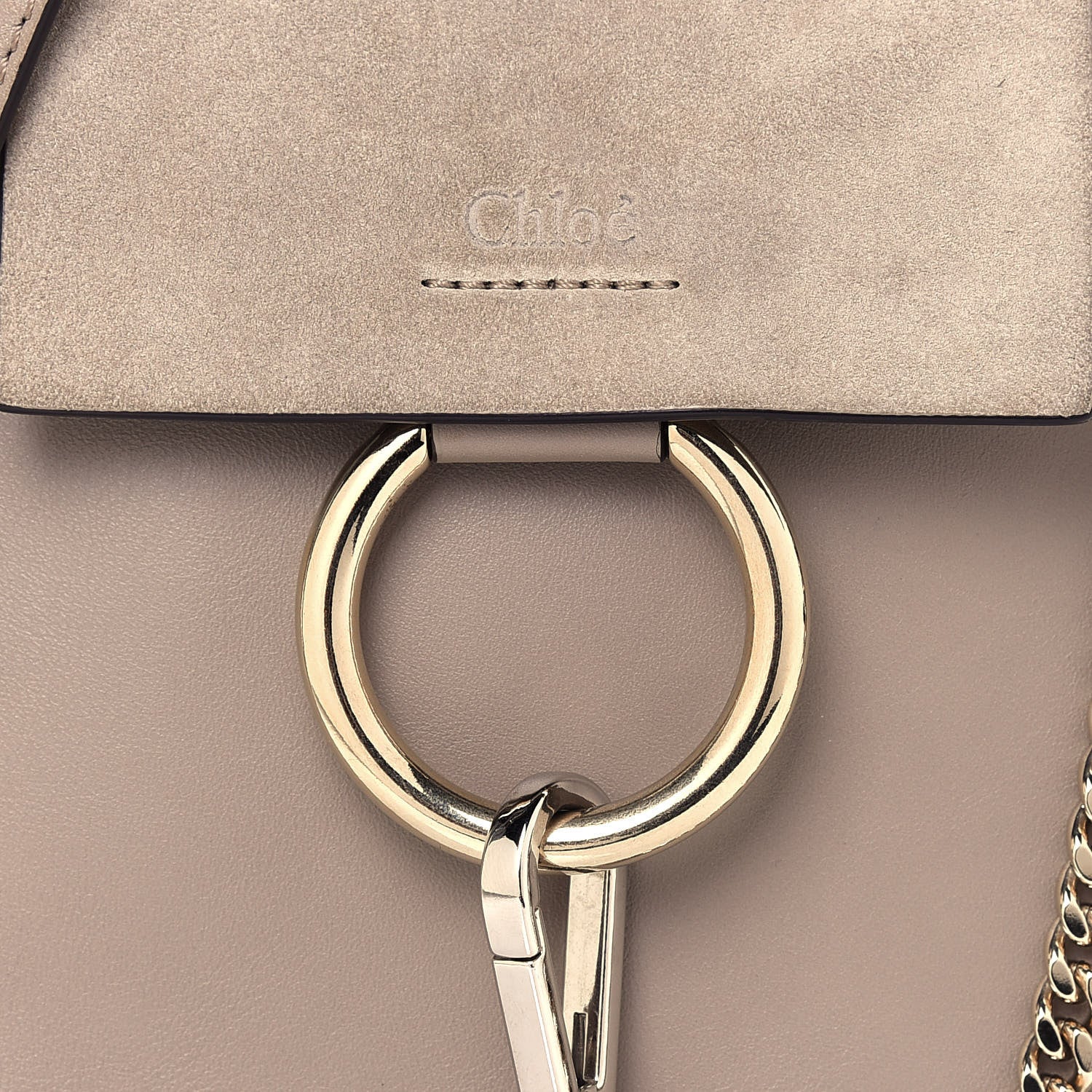 Chloe Suede Calfskin Mini Faye Bracelet Bag Motty Grey 8 of 12