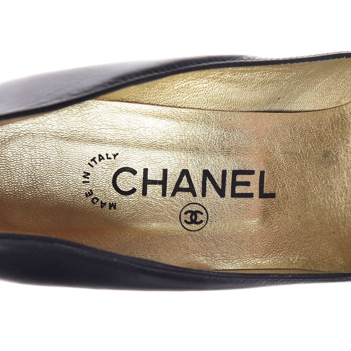Lambskin CC Peep Toe Pumps 39 Black