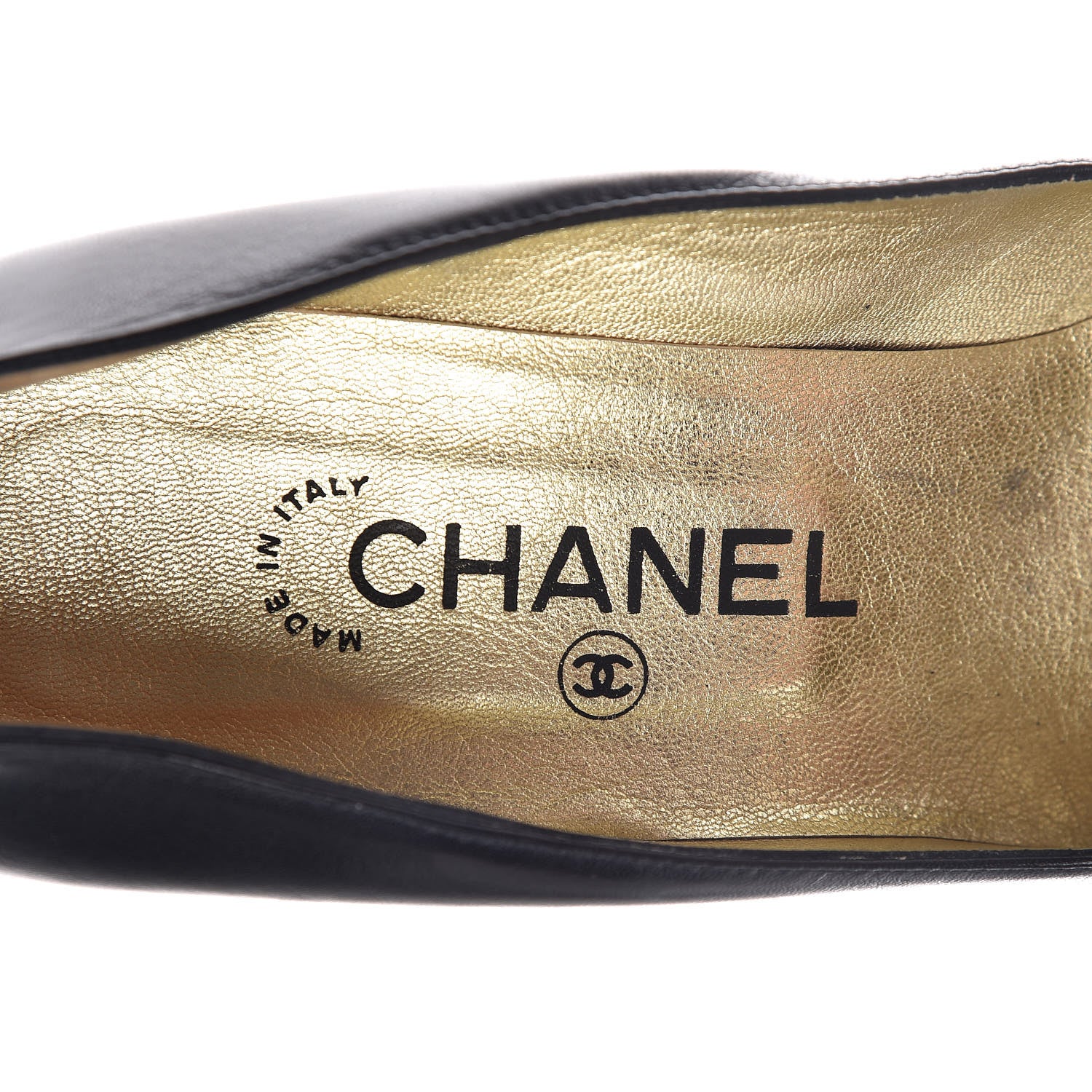 Chanel Lambskin CC Peep Toe Pumps 39 Black 10 of 12