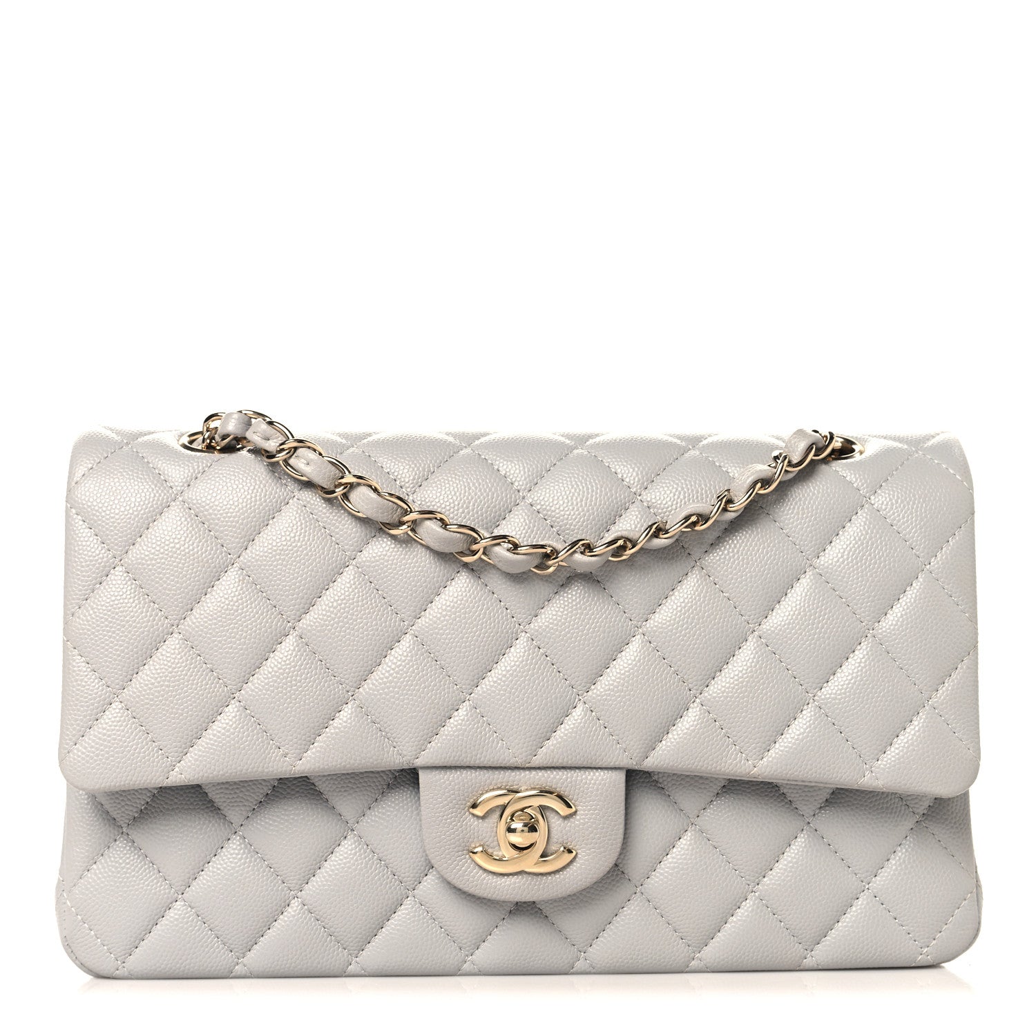 Chanel Caviar Quilted Medium Double Flap Grey 1 of 10