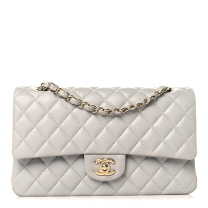 Chanel Caviar Quilted Medium Double Flap Grey 1 of 10
