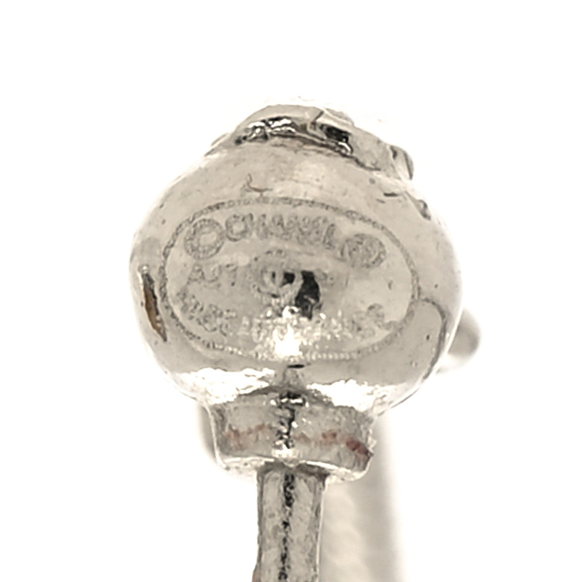 Crystal CC Drop Earrings Silver