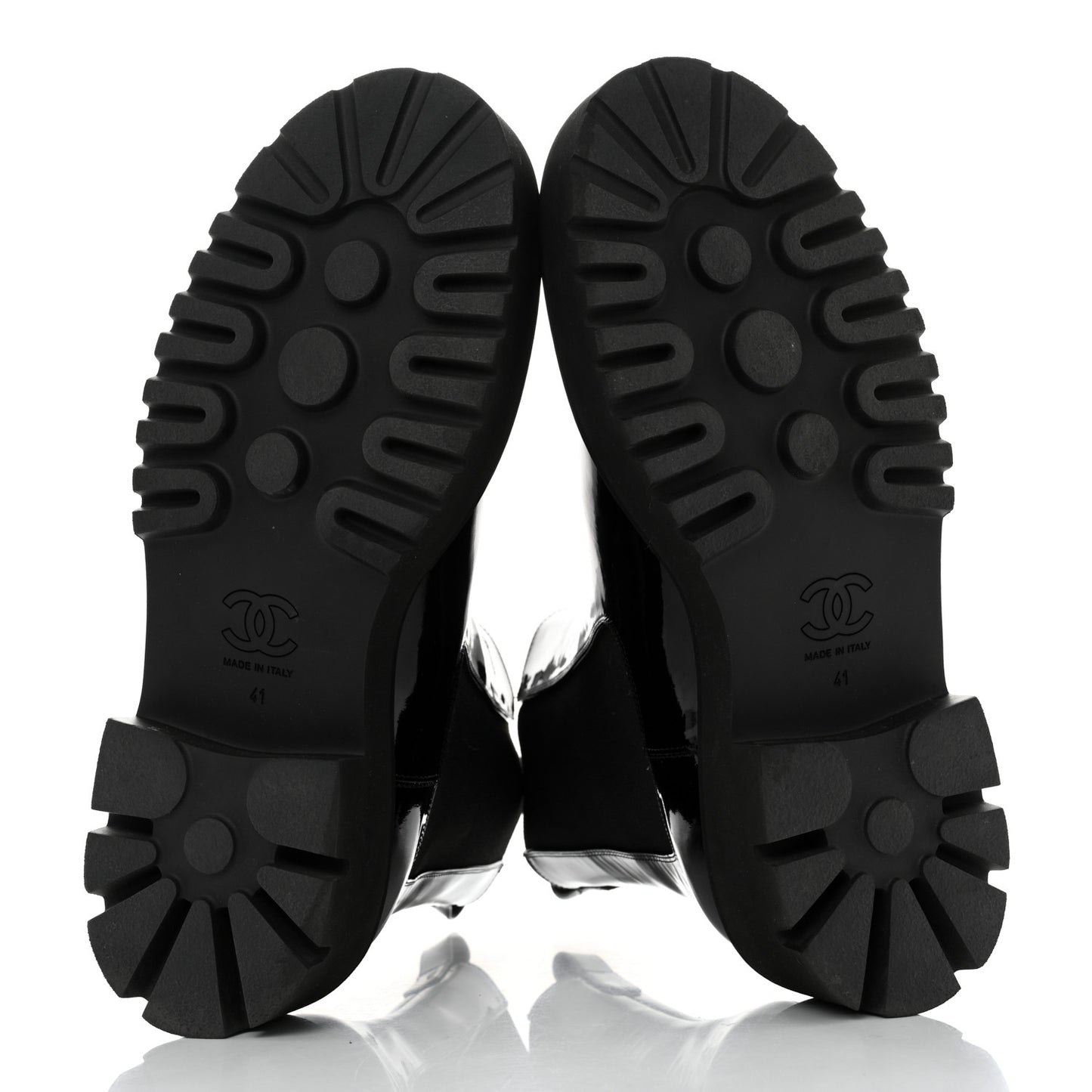 Patent Cap Toe Short Boots 41 Black
