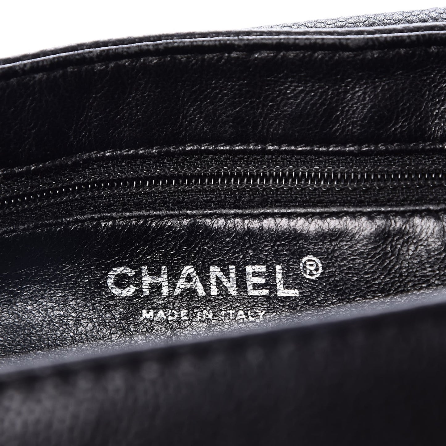 Caviar Half Moon Large Flap Black