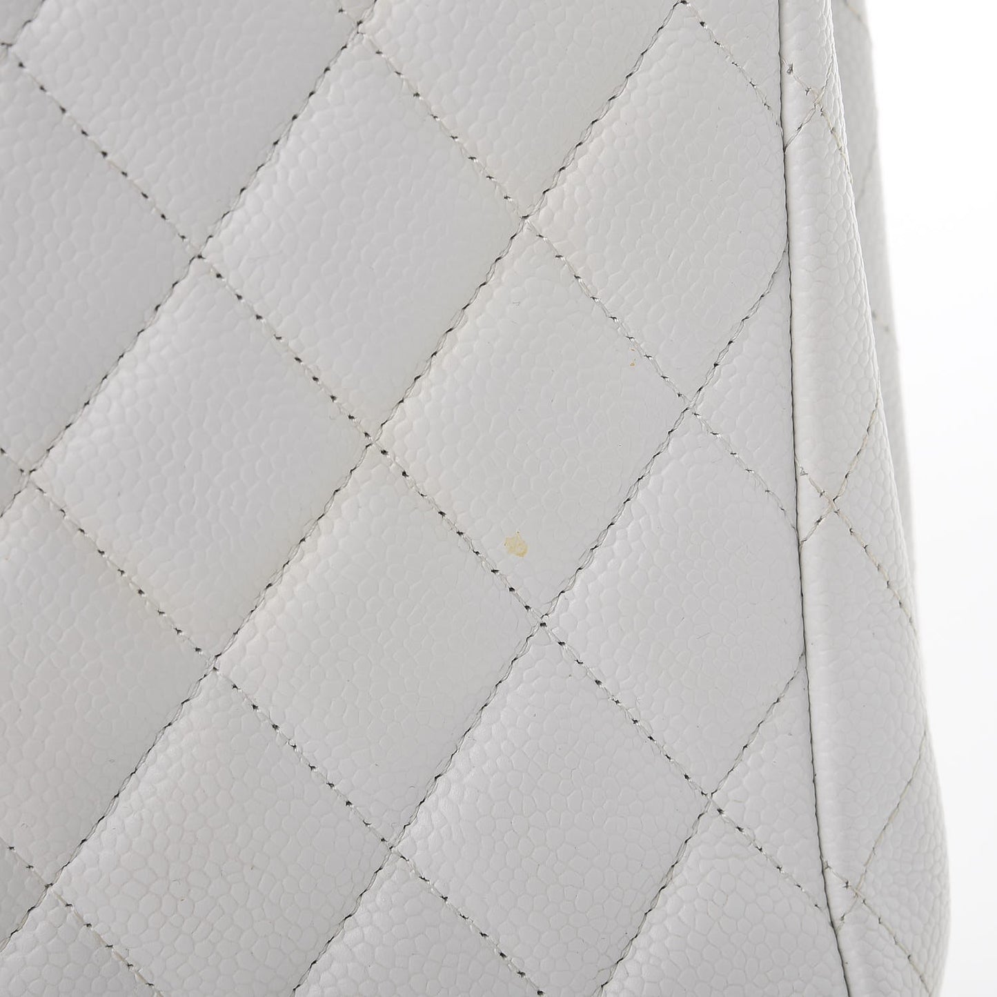 Caviar Quilted Jumbo Single Flap White