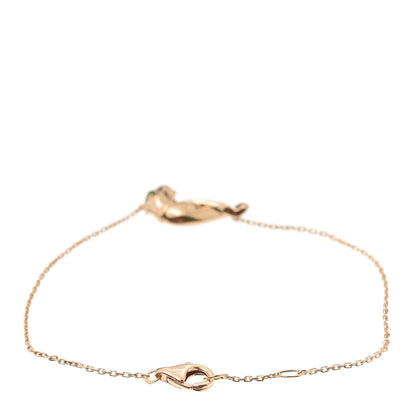 Cartier 18K Pink Gold Tsavorite Garnet Onyx Panthère Chain Bracelet 3 of 6