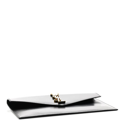 Saint Laurent Smooth Shiny Calfskin Monogram Uptown Pouch Black 5 of 9
