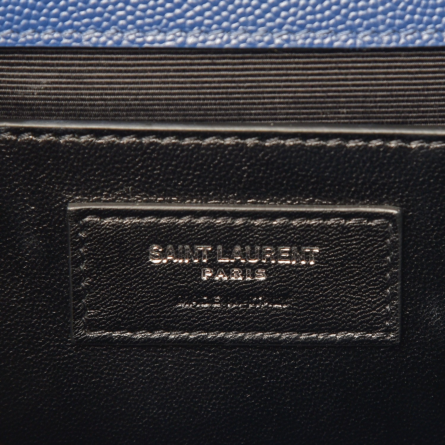 Saint Laurent Grain De Poudre Textured Mixed Matelasse Triquilt Medium Monogram Satchel Denim 8 of 8