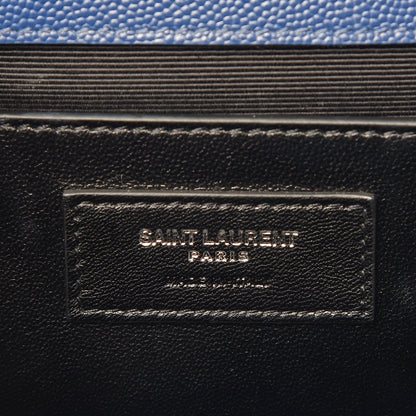 Saint Laurent Grain De Poudre Textured Mixed Matelasse Triquilt Medium Monogram Satchel Denim 8 of 8
